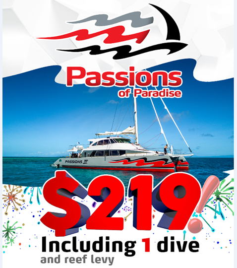 Passions of Paradise reef tour new dive rate ad